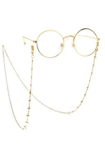 TONZN Collier chaîne à suspendre pour lunettes en or presbytie anti-perte de lunettes anti-chute cordon pour les yeux en cord