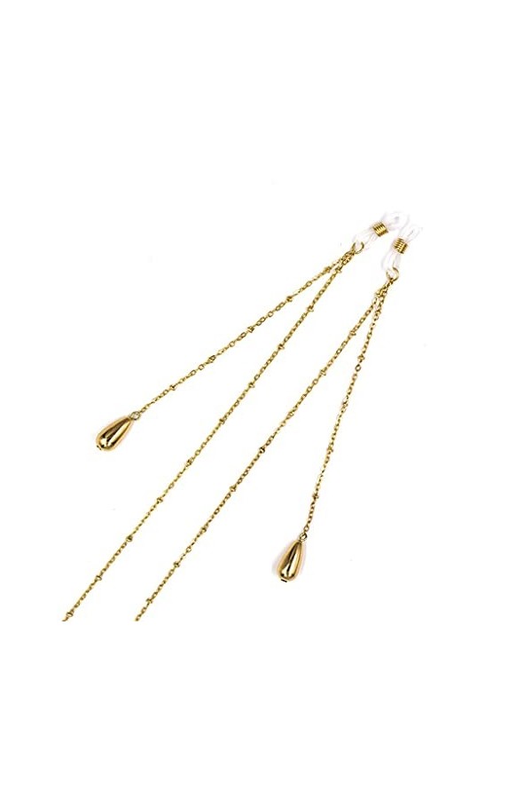 YANYUESHOP Chaîne de Lunettes en Or pour Femmes Perles Rondes Longe Lunettes de Mode Sangle Lunettes de Soleil Cordons Access