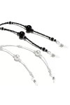 Sweden Corde à lunettes, décoration de chaîne de lunettes, antidérapante, suspension au cou for femmes, Anti-chute Color : W