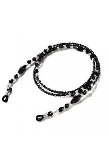 Sweden Chaîne de lunettes noires, chaîne Anti-chute, chaîne de perles de cou suspendue, corde de lunettes