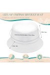 Chapeau de Seau Chapeau de Pêcheur Chapeau Bob de Soleil Noir, Blanc, 2 