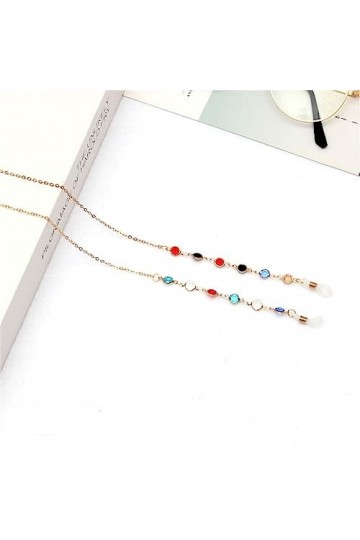 ZLXDPBF Style coloré Lunettes Chaîne Suspendus Cou Chaîne Antidérapante Suspendus Corde Masque Chaîne Corde en Métal Lunettes