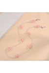 Chaîne de Lunettes de Soleil en Cristal Rose Coeur damour chaîne de Perles Transparentes romantiques for Lunettes Femmes Col