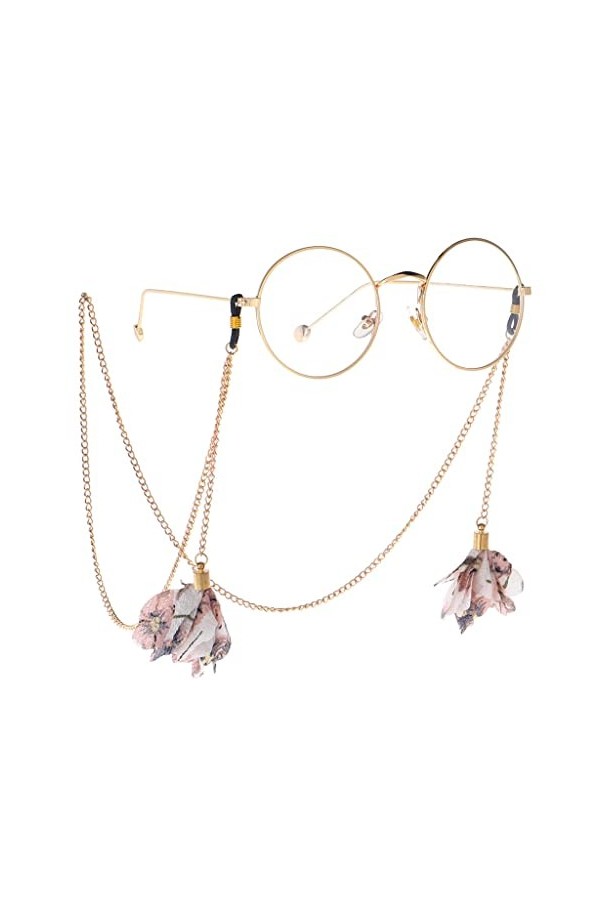 TONZN Chaîne de lunettes en métal Lunettes Corde Longe Dentelle Fleur Chaîne de lunettes Chaîne de lunettes de soleil D 1 