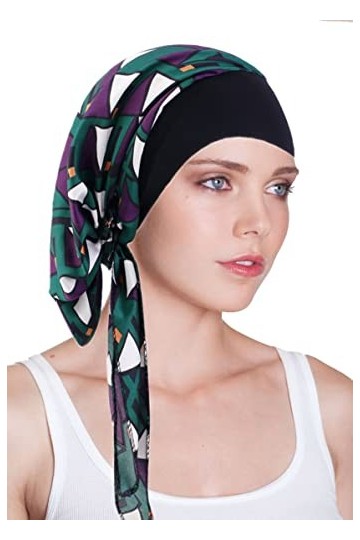VUCDXOP Chemo Foulard Turban pour Femme, Bonnet en Coton Chimio Turban Bonnet de Chimio Élastique Tissu Foulards Cheveux en M