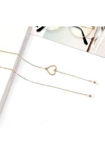 ZLXDPBF Lunettes Chaîne Cou Suspendu Corde Masque Chaîne Corde Métal Coeur Style