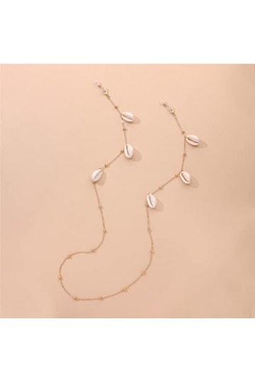 TKFDC Coquille Bled Tassel Ball Link Link Lunettes de vue Collier Lunettes de soleil Lunettes de soleil Lunettes de soleil Po