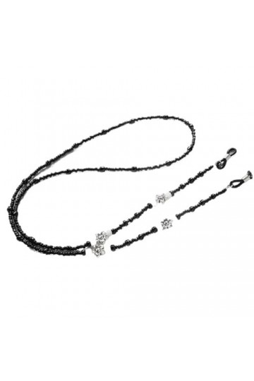 Sweden Chaîne de lunettes de cou suspendue, bande de corde de lunettes perlées antidérapante et Anti-chute Color : Argento, 