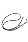 Sweden Chaîne de lunettes de cou suspendue, bande de corde de lunettes perlées antidérapante et Anti-chute Color : Argento, 