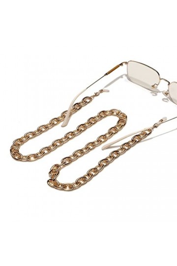 TONZN Mode pas facile à décolorer or épais chaîne en aluminium lunettes corde métal lunettes chaîne D 1 