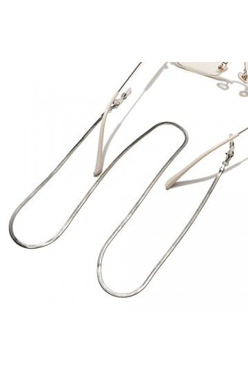 Mode Or Argent Lunettes de Soleil Lunettes Chaîne Plat Lunettes Corde Couleur : D, Taille : 1 D 1 