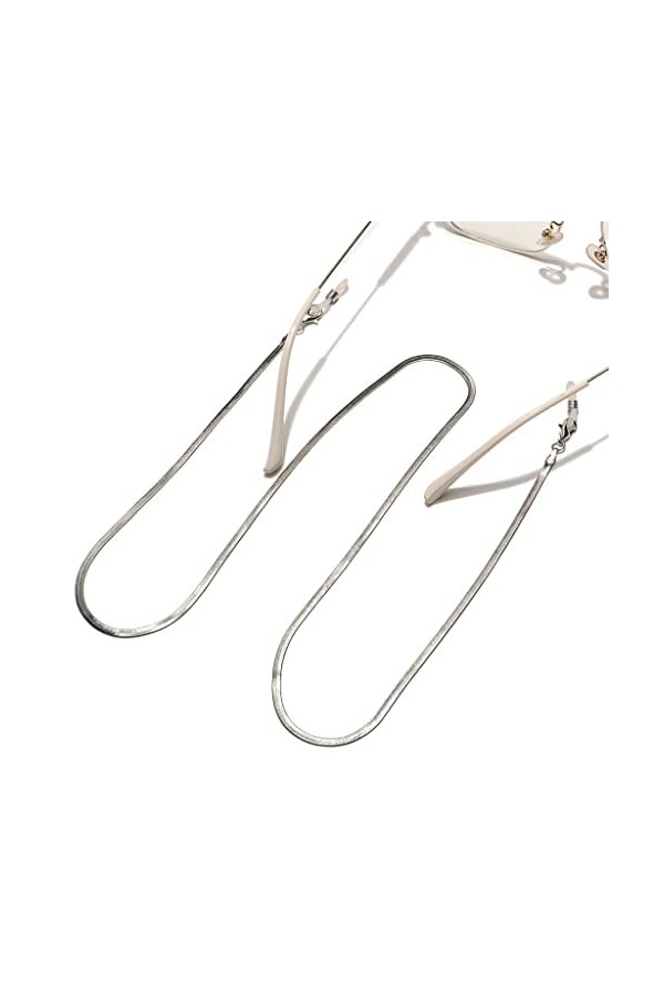 Mode Or Argent Lunettes de Soleil Lunettes Chaîne Plat Lunettes Corde Couleur : D, Taille : 1 D 1 