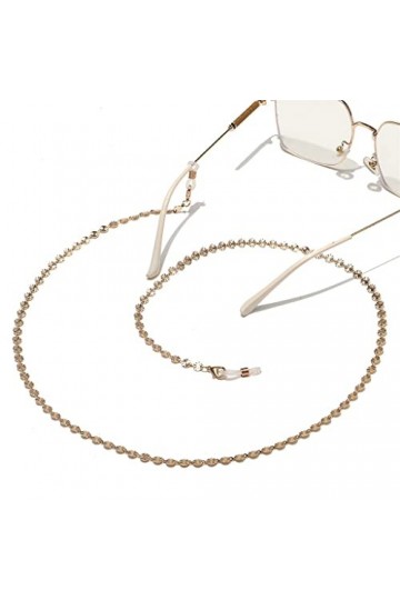 OQHAIR Élégant et simple, ne se décolore pas facilement, chaîne de lunettes ronde avec impression en cuivre D Talla ?nica 