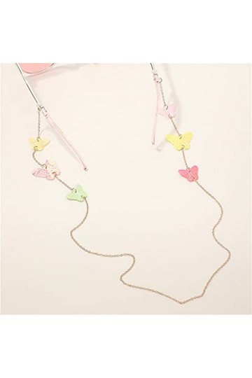YANYUESHOP Asymétrique Couleur Papillon Lanière Tenir Sangles Cordons Lunettes de Lecture Chaîne Mode Femmes Lunettes de Sole