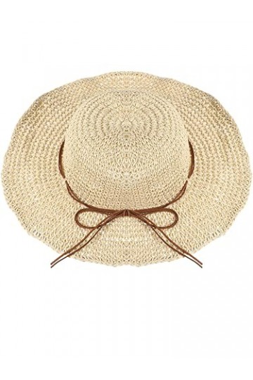 SATINIOR Chapeaux de Soleil Chapeau de Plage en Paille Capeline en Paille à Bord Large Taille unique