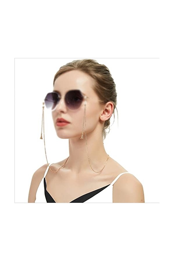 XOUVY Iron Tower Pendentif Corde Lunettes de Lecture Chaîne Mode Lunettes de Soleil pour Femmes Accessoires Ethnic Wind Lanya