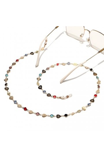 TONZN Lunettes de verre colorées dor de mode Chaîne de lunettes de corde de lunettes D 1 
