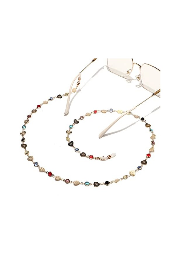 TONZN Lunettes de verre colorées dor de mode Chaîne de lunettes de corde de lunettes D 1 