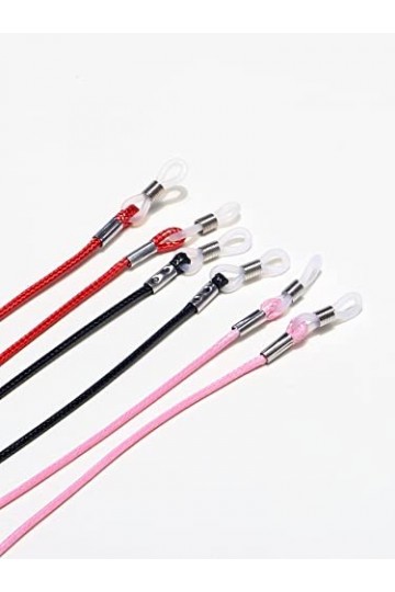 FIDDAA 3 pièces élégantes Lunettes de Soleil Sangle-chaîne-retenue tressée, Bande de Sport, Cuir PU for Hommes Femmes