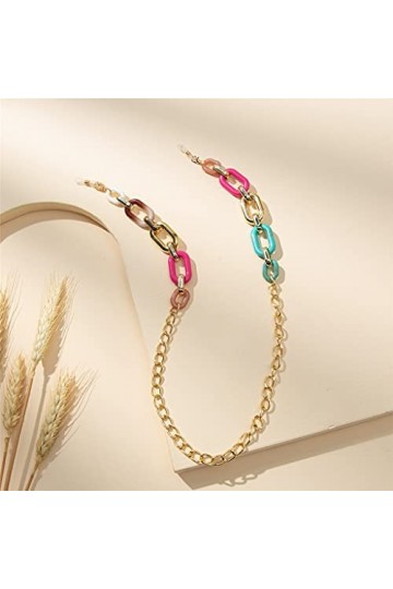 XOUVY Chaîne de Lunettes de Soleil en Acrylique pour Femme Lunettes de Lecture Chaîne de Lunettes Porte-Cordon Cordon Tour de