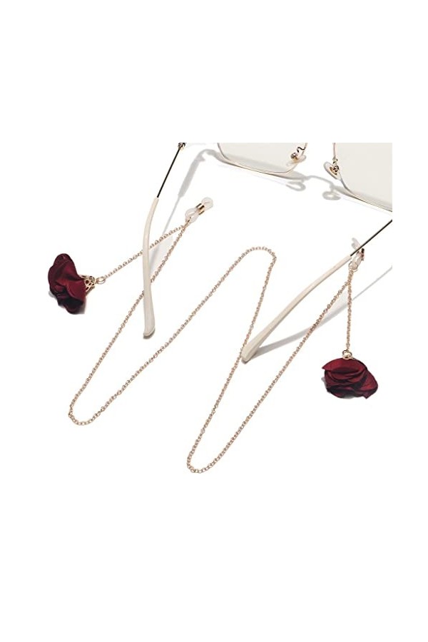 TONZN Chaîne de lunettes en métal Lunettes Corde Longe Gland Fleur Chaîne de lunettes faite à la main Chaîne de lunettes de s