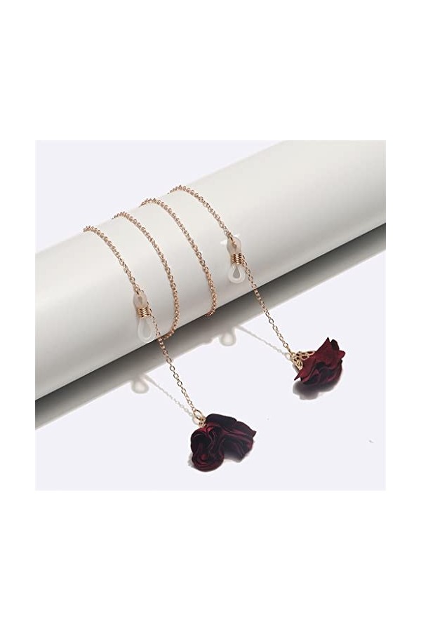 TONZN Chaîne de lunettes en métal Lunettes Corde Longe Gland Fleur Chaîne de lunettes faite à la main Chaîne de lunettes de s