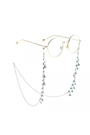 TONZN Chaîne de mode Chaîne de lunettes en strass doré Lunettes de lecture Chaîne anti-perte D 1 