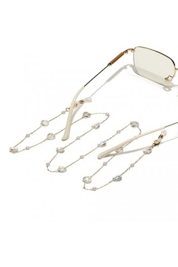 TONZN Chaîne de lunettes de chaîne de lunettes de perles de cristal de coeur fait main de mode D 1 