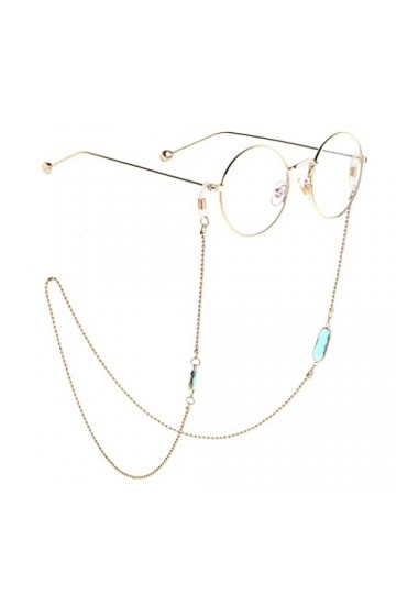 Chaîne de perles en or et en argent résistant à la décoloration Chaîne de lunettes en cristal acrylique Chaîne de lunettes de