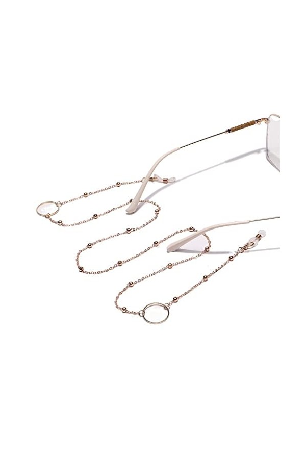 MJWDP Mode Or Losange géométrie Perles Lunettes chaîne Lunettes Corde Lunettes chaîne