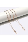 TONZN Lunettes de mode Corde Strass Transparent Chaîne de masque faite à la main Chaîne de lunettes en métal D 1 