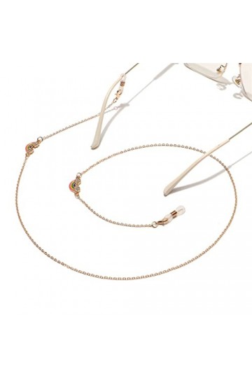 ASUVUD Chaîne de Lunettes -en-Ciel doré européen et américain Corde à Lunettes antidérapante