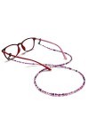 FIDDAA 4pcs chaînes de Lunettes perlées colorées, Sangle de Support de Lunettes de Soleil Autour du Cou, Cintre de Lunettes e