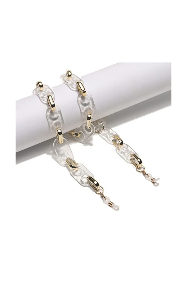 MJWDP Acrylique Couleur Lunettes Transparentes Corde Lunettes De Mode Chaîne Transfrontalière