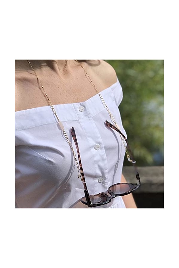 YANYUESHOP Lunettes de Soleil en métal chaîne Lunettes en Cristal Longe Collier Sangle Cordon Femmes Bijoux Lunettes Accessoi