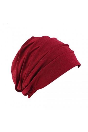 QCHOMEE Femme Bonnet Turban Extensible Bonnet de Nuit Sommeil Coton Couvre-Chef Calotte Doux Chapeau Bandeau Foulard Musulman