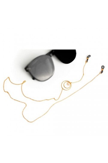 TONZN Médaillon de lunettes en perles pour femme avec collier chaîne de lunettes anti-perte et anti-décoloration D 75 cm 