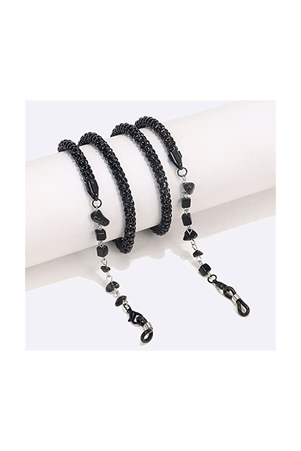 MJWDP Lunettes en métal Corde Lunettes Accessoires chaîne de Lunettes Pas Facile à décolorer chaîne de maïs Noir Audacieux