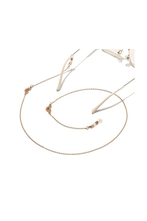 MJWDP Chaîne de Lunettes -en-Ciel doré européen et américain Corde à Lunettes antidérapante