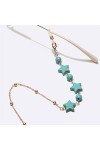 TONZN Perles de turquoise dorées européennes et américaines étoiles chaîne de lunettes faite à la main corde de lunettes anti