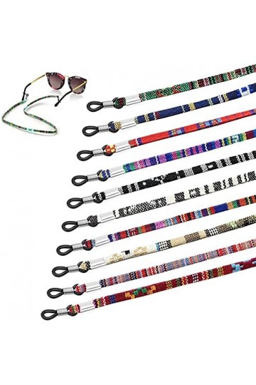 DSFEN 10 pièces chaîne de Lunettes Support de Sangle Grossier Sport tressé Lunettes chaîne Verre Cordons lanière Lunettes de 