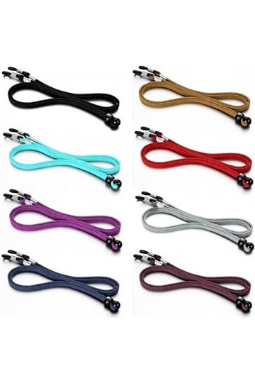 DSFEN 8 pièces Corde à Lunettes Cuir Velours Sangle Support chaîne Lunettes lanière Sport Verre Cordons Collier chaîne Access