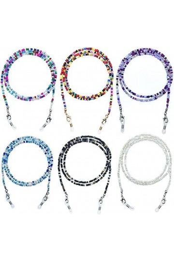 6 PCS Perlé Lunettes Chaîne Lecture Verre Cordons Lanière Collier Chaîne Lunettes De Soleil Sangle Titulaire Coloré Long Coll