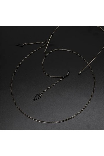 Lunettes Corde Longe Mode Noir Triangle Pendentif Chaîne Lunettes De Soleil avec Chaîne De Lunettes
