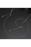 SUNMME Corde à Lunettes en métal Pendentif Noir et Blanc en Or Chaîne de Lunettes à la Main