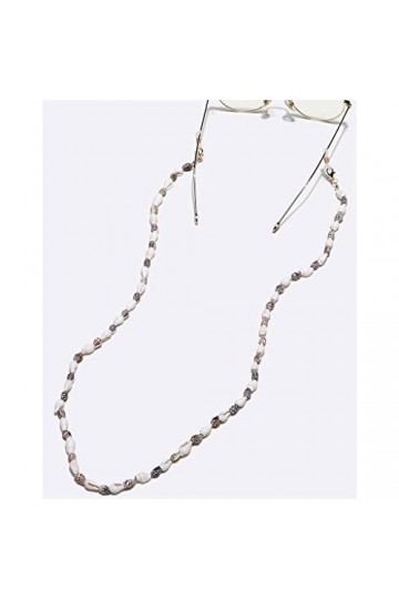 SUNMME Lanière de Corde de Lunettes de Mode de chaîne de Lunettes de conque Noire et Blanche tissée à la Main