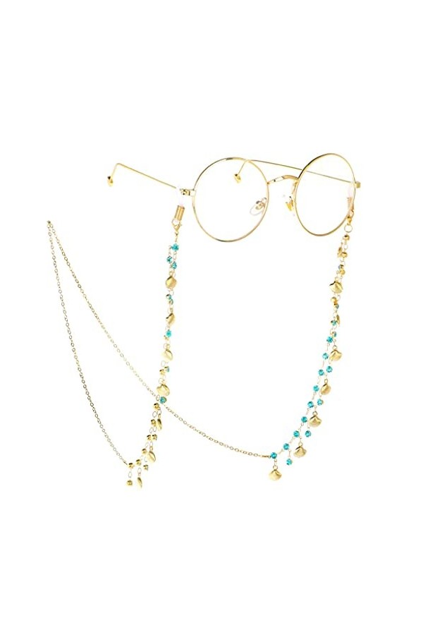 TONZN Chaîne de mode Chaîne de lunettes en strass doré Lunettes de lecture Chaîne anti-perte D 1 