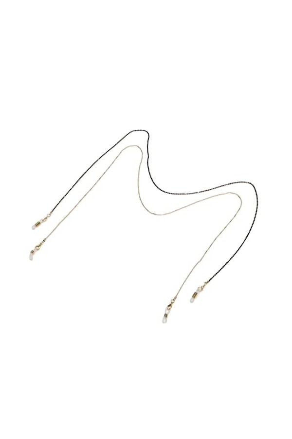 TONZN Chaîne de lunettes Chaîne de perles noires Chaîne dorée Corde de lunettes Ensemble de deux pièces D 1 