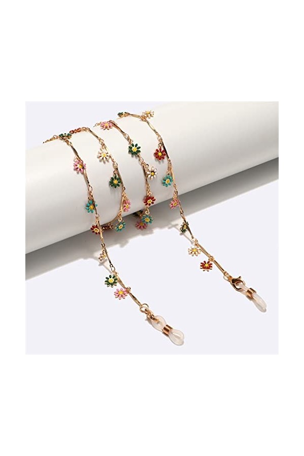 TONZN Chaîne de lunettes en métal faite à la main en corde de couleur or avec pendentif en chaîne D 1 