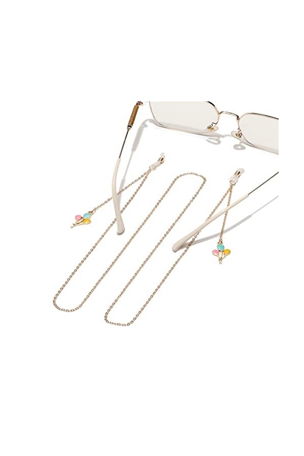MJWDP Lunettes en métal Corde Or Couleur Ballon Pendentif Accessoires de chaîne de Lunettes Faits à la Main